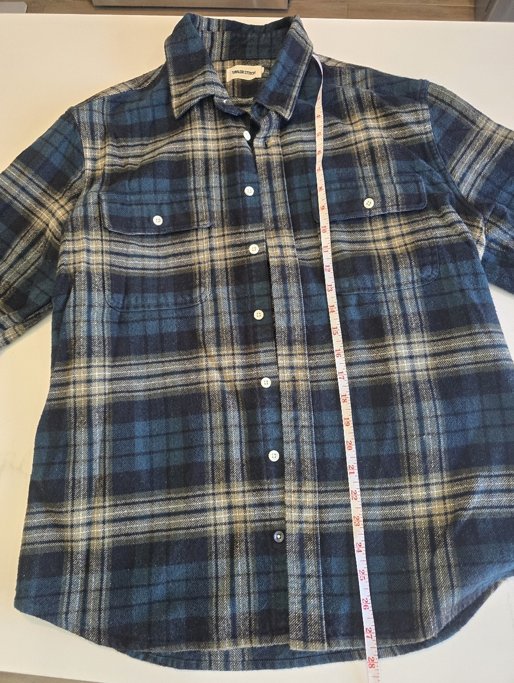 Taylor Stitch Men's Dark Green Plaid Flannel Shirt Large - Picture 5 of 5